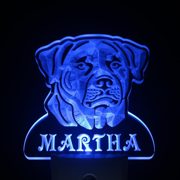 ADVPRO Rottweiler Dog Personalized Night Light Name Day/Night Sensor LED Sign ws1084-tm - Blue