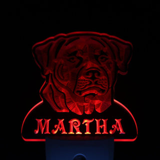 ADVPRO Rottweiler Dog Personalized Night Light Name Day/Night Sensor LED Sign ws1084-tm - Red