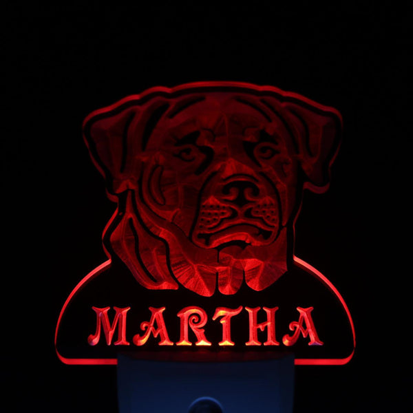 ADVPRO Rottweiler Dog Personalized Night Light Name Day/Night Sensor LED Sign ws1084-tm - Red