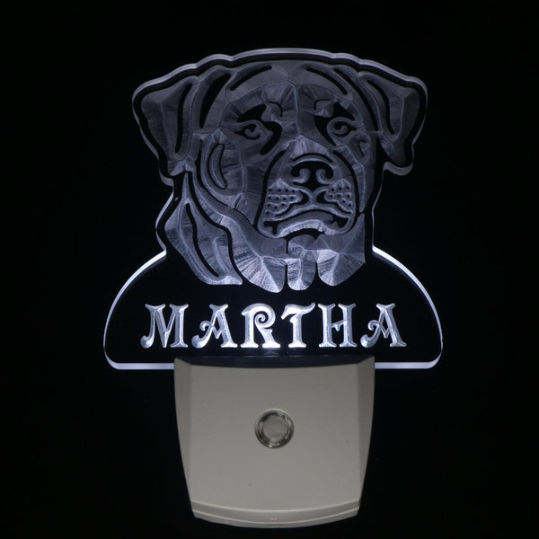 ADVPRO Rottweiler Dog Personalized Night Light Name Day/Night Sensor LED Sign ws1084-tm - White