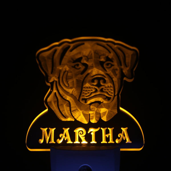 ADVPRO Rottweiler Dog Personalized Night Light Name Day/Night Sensor LED Sign ws1084-tm - Yellow