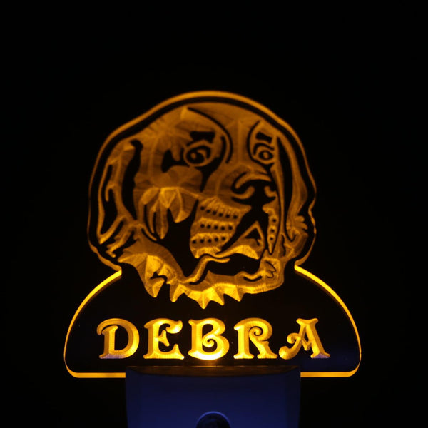 ADVPRO Saint Bernard Personalized Night Light Name Day/Night Sensor LED Sign ws1085-tm - Yellow