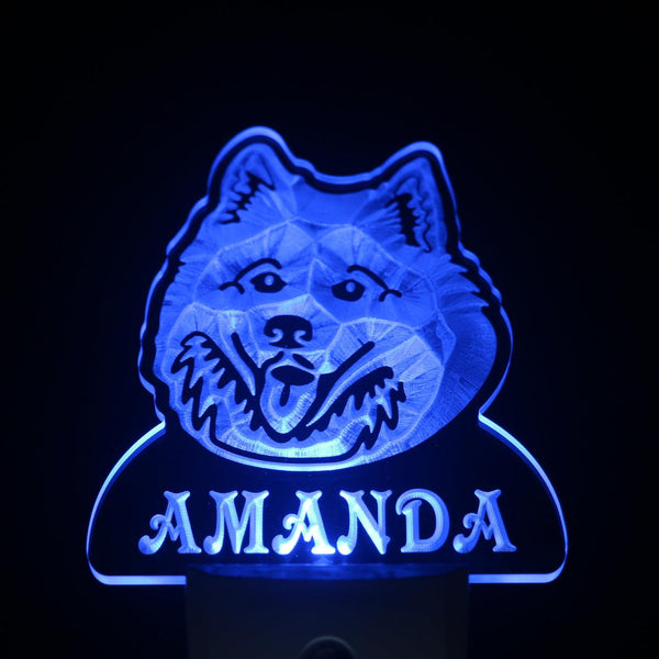 ADVPRO Samoyed Dog Personalized Night Light Name Day/Night Sensor LED Sign ws1086-tm - Blue