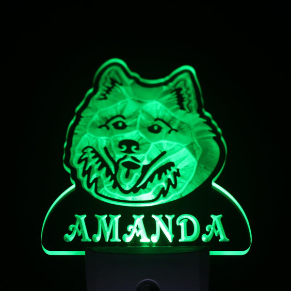 ADVPRO Samoyed Dog Personalized Night Light Name Day/Night Sensor LED Sign ws1086-tm - Green