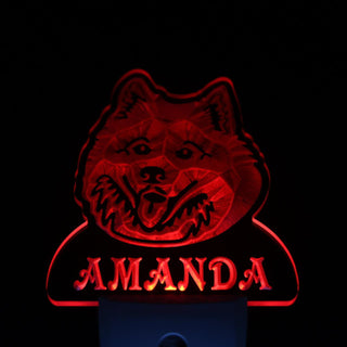 ADVPRO Samoyed Dog Personalized Night Light Name Day/Night Sensor LED Sign ws1086-tm - Red