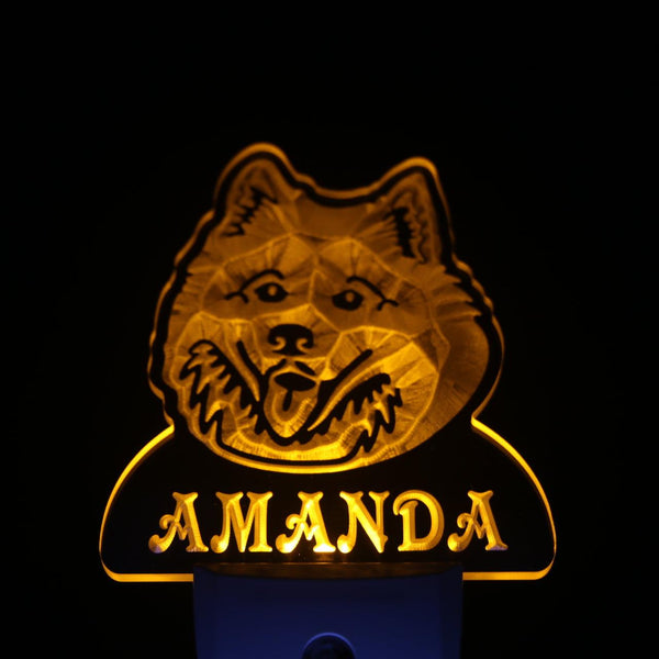 ADVPRO Samoyed Dog Personalized Night Light Name Day/Night Sensor LED Sign ws1086-tm - Yellow