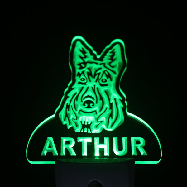 ADVPRO Scottish Terrier Personalized Night Light Name Day/Night Sensor LED Sign ws1088-tm - Green