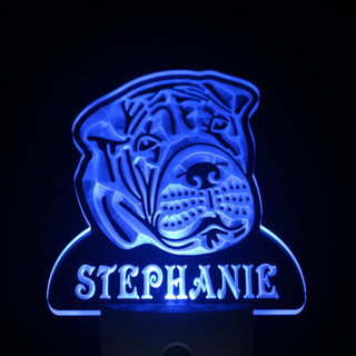 ADVPRO Shar Pei Dog Personalized Night Light Name Day/Night Sensor LED Sign ws1089-tm - Blue