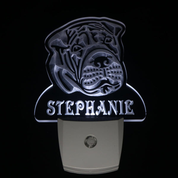 ADVPRO Shar Pei Dog Personalized Night Light Name Day/Night Sensor LED Sign ws1089-tm - White