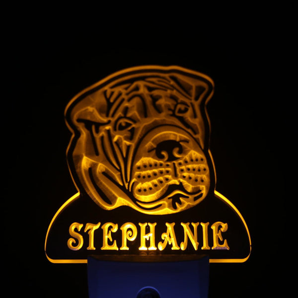 ADVPRO Shar Pei Dog Personalized Night Light Name Day/Night Sensor LED Sign ws1089-tm - Yellow