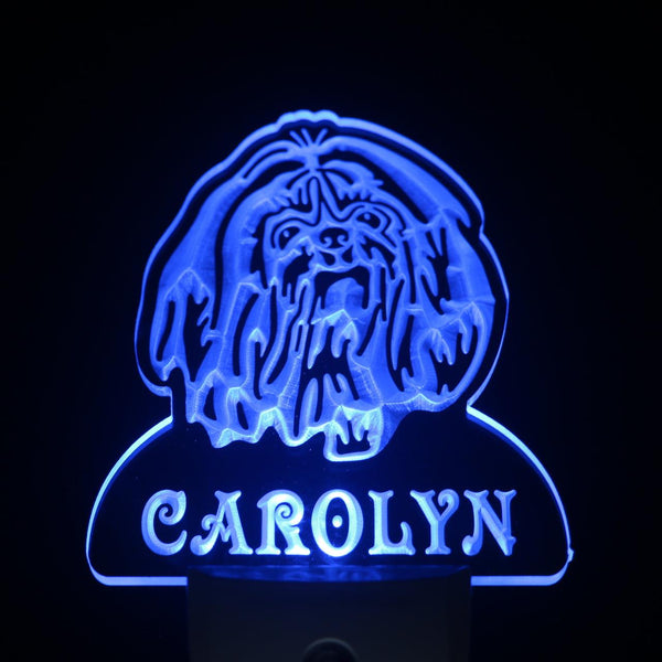 ADVPRO Shih Tzu Dog Personalized Night Light Name Day/Night Sensor LED Sign ws1091-tm - Blue