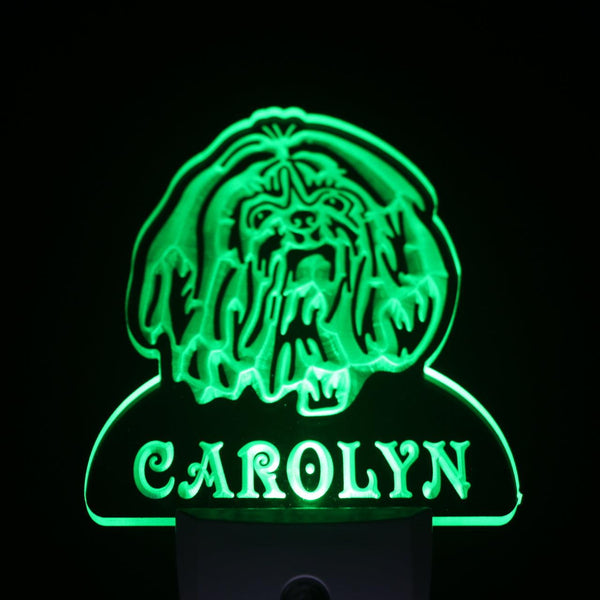 ADVPRO Shih Tzu Dog Personalized Night Light Name Day/Night Sensor LED Sign ws1091-tm - Green