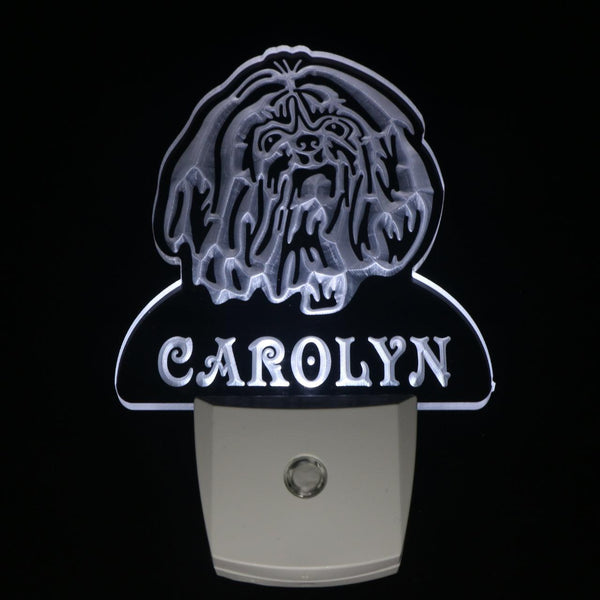 ADVPRO Shih Tzu Dog Personalized Night Light Name Day/Night Sensor LED Sign ws1091-tm - White