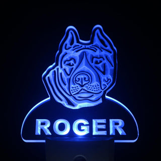 ADVPRO Staffordshire Bull Terrier Night Light Name Day/Night Sensor LED Sign ws1092-tm - Blue