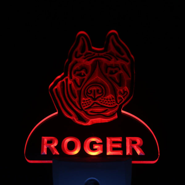 ADVPRO Staffordshire Bull Terrier Night Light Name Day/Night Sensor LED Sign ws1092-tm - Red