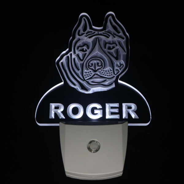 ADVPRO Staffordshire Bull Terrier Night Light Name Day/Night Sensor LED Sign ws1092-tm - White