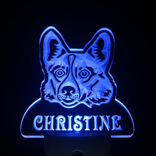 ADVPRO Welsh Corgi Personalized Night Light Name Day/Night Sensor LED Sign ws1094-tm - Blue