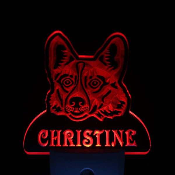 ADVPRO Welsh Corgi Personalized Night Light Name Day/Night Sensor LED Sign ws1094-tm - Red