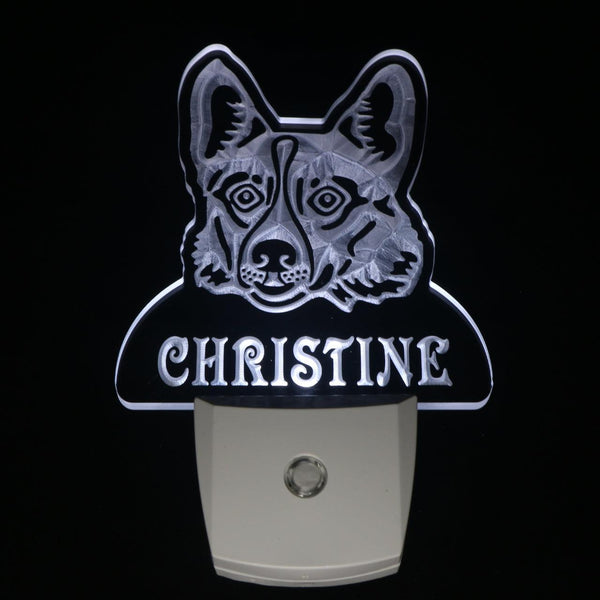 ADVPRO Welsh Corgi Personalized Night Light Name Day/Night Sensor LED Sign ws1094-tm - White