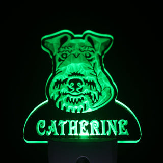 ADVPRO Wire Fox Terrier Personalized Night Light Name Day/Night Sensor LED Sign ws1095-tm - Green