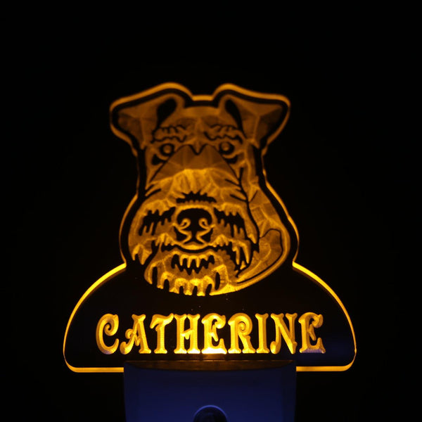 ADVPRO Wire Fox Terrier Personalized Night Light Name Day/Night Sensor LED Sign ws1095-tm - Yellow