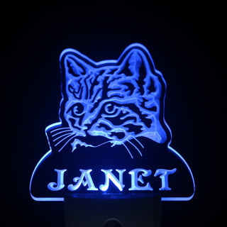 ADVPRO Cat Kitty Pet Personalized Night Light Name Day/Night Sensor LED Sign ws1097-tm - Blue