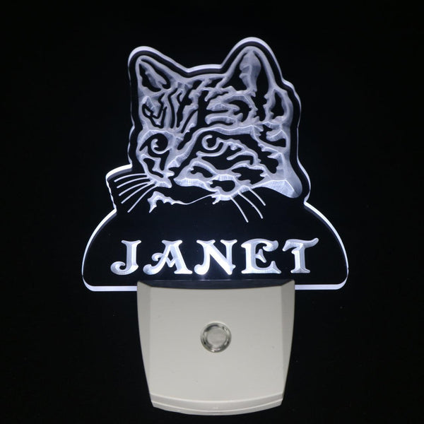 ADVPRO Cat Kitty Pet Personalized Night Light Name Day/Night Sensor LED Sign ws1097-tm - White