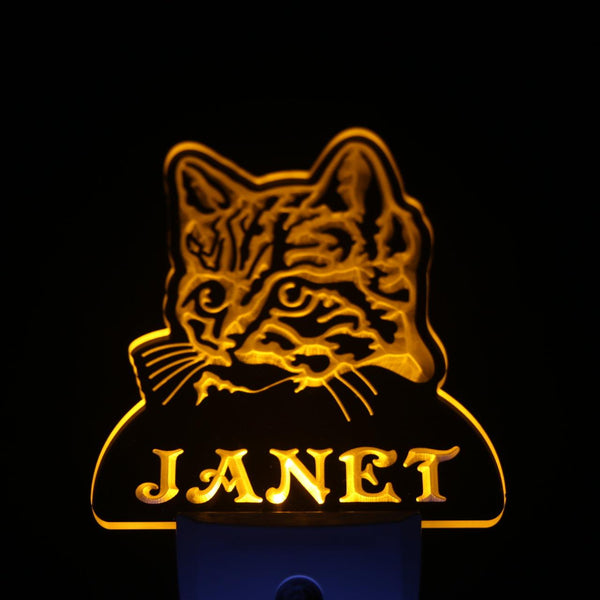 ADVPRO Cat Kitty Pet Personalized Night Light Name Day/Night Sensor LED Sign ws1097-tm - Yellow