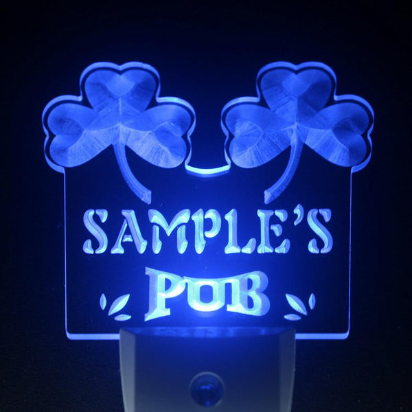 ADVPRO Name Personalized Custom Irish Pub Shamrock Bar Beer Day/Night Sensor LED Sign wspa-tm - Blue