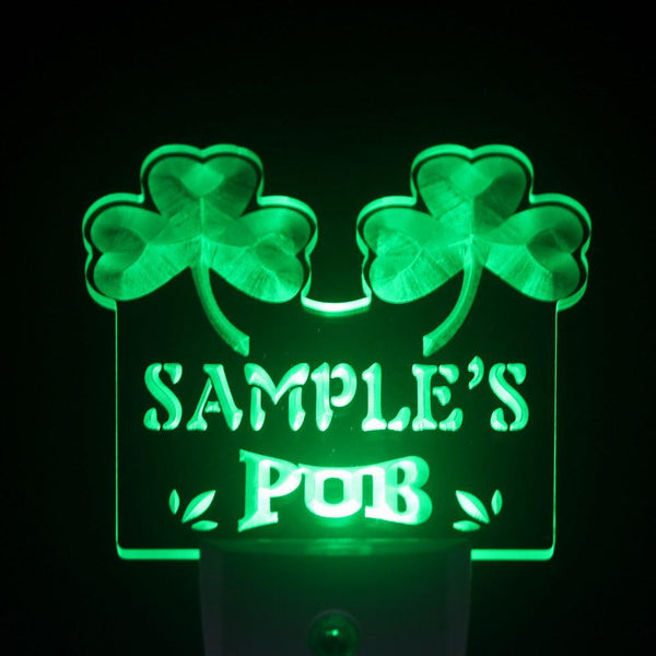 ADVPRO Name Personalized Custom Irish Pub Shamrock Bar Beer Day/Night Sensor LED Sign wspa-tm - Green