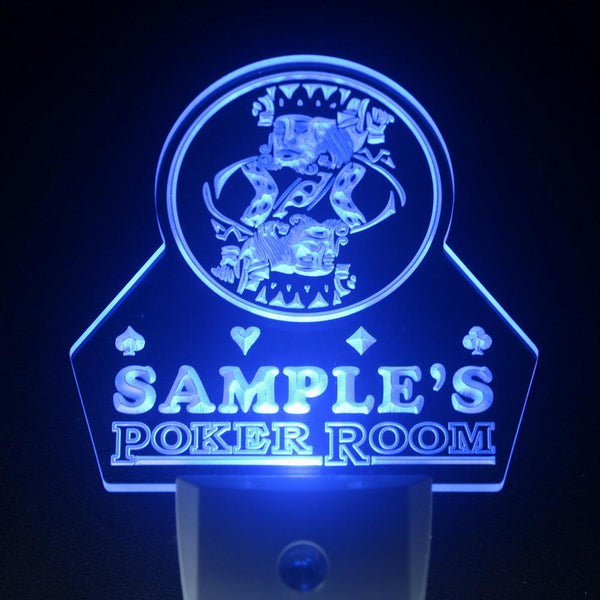 ADVPRO Name Personalized Custom Poker Casino Room Beer Bar Day/Night Sensor LED Sign wspd-tm - Blue
