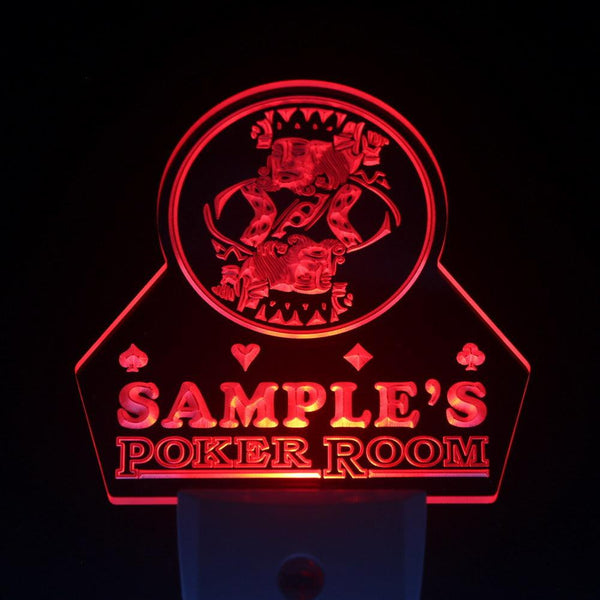 ADVPRO Name Personalized Custom Poker Casino Room Beer Bar Day/Night Sensor LED Sign wspd-tm - Red