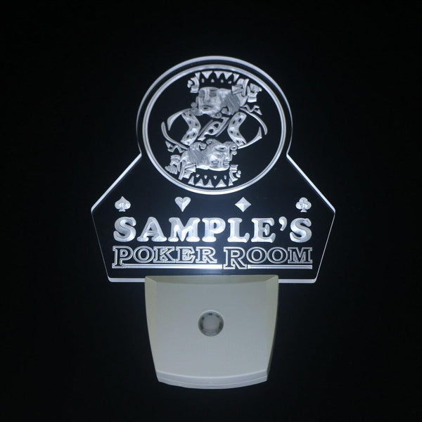 ADVPRO Name Personalized Custom Poker Casino Room Beer Bar Day/Night Sensor LED Sign wspd-tm - White