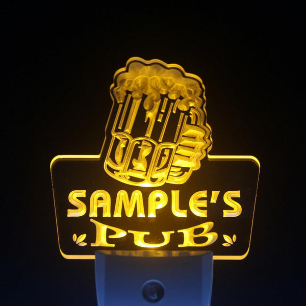 ADVPRO Name Personalized Custom Neighborhood Pub Bar Beer Day/Night Sensor LED Sign wspg-tm - Yellow