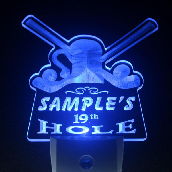 ADVPRO Name Personalized Custom Golf 19th Hole Bar Beer Day/Night Sensor LED Sign wspi-tm - Blue