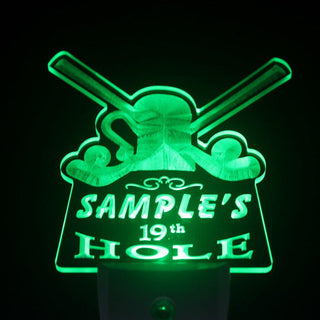 ADVPRO Name Personalized Custom Golf 19th Hole Bar Beer Day/Night Sensor LED Sign wspi-tm - Green