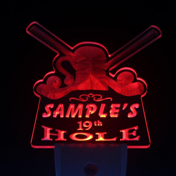 ADVPRO Name Personalized Custom Golf 19th Hole Bar Beer Day/Night Sensor LED Sign wspi-tm - Red