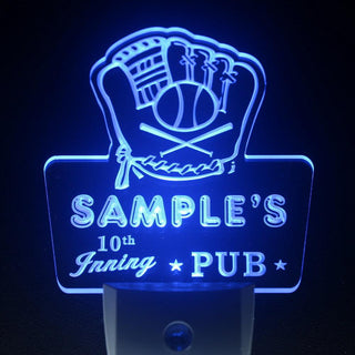 ADVPRO Name Personalized Custom Baseball Inning Bar Beer Day/ Night Sensor LED Sign wspo-tm - Blue