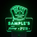 ADVPRO Name Personalized Custom Baseball Inning Bar Beer Day/ Night Sensor LED Sign wspo-tm - Green