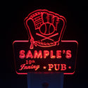 ADVPRO Name Personalized Custom Baseball Inning Bar Beer Day/ Night Sensor LED Sign wspo-tm - Red