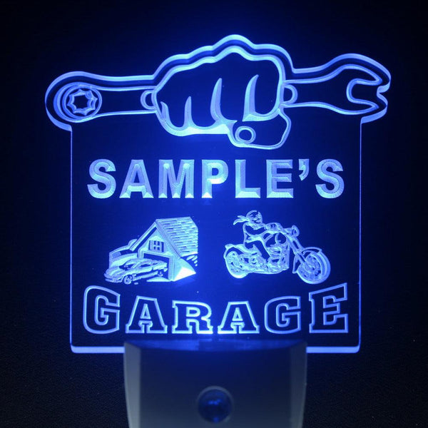 ADVPRO Name Personalized Custom Garage Basement Den Repair Day/ Night Sensor LED Sign wspp-tm - Blue