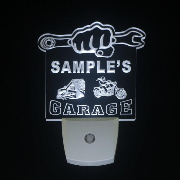 ADVPRO Name Personalized Custom Garage Basement Den Repair Day/ Night Sensor LED Sign wspp-tm - White