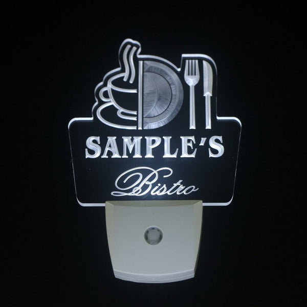 ADVPRO Name Personalized Custom Best Bistro Custom Day/ Night Sensor LED Sign wspt-tm - White