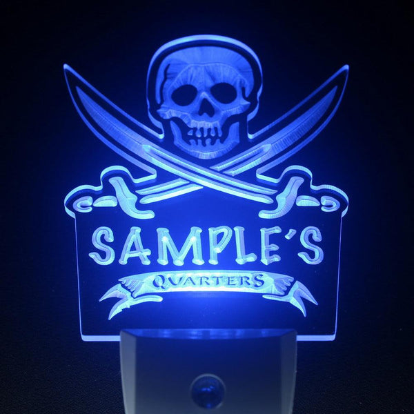 ADVPRO Name Personalized Custom Private Quarters Pirate Man Cave Day/ Night Sensor LED Sign wspw-tm - Blue