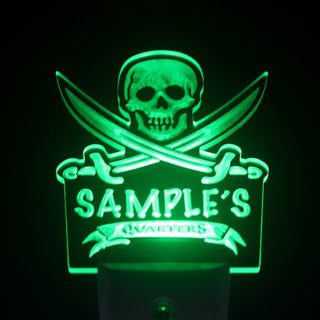 ADVPRO Name Personalized Custom Private Quarters Pirate Man Cave Day/ Night Sensor LED Sign wspw-tm - Green