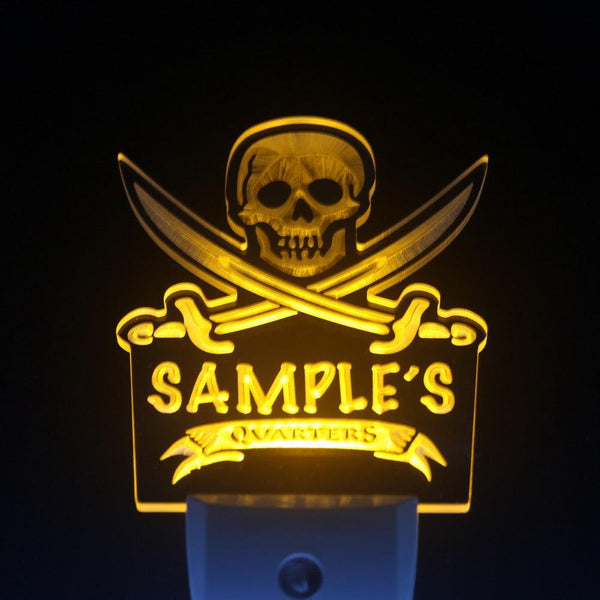ADVPRO Name Personalized Custom Private Quarters Pirate Man Cave Day/ Night Sensor LED Sign wspw-tm - Yellow