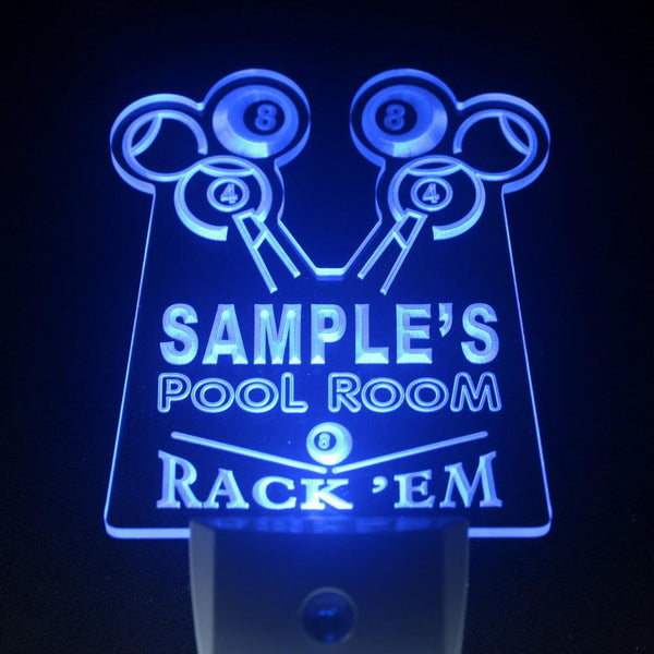 ADVPRO Name Personalized Custom Pool Room Rack 'em Bar Beer Day/ Night Sensor LED Sign wspy-tm - Blue