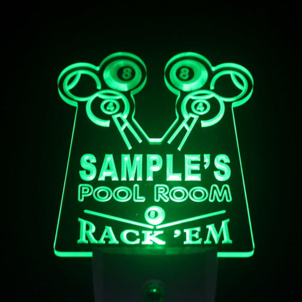 ADVPRO Name Personalized Custom Pool Room Rack 'em Bar Beer Day/ Night Sensor LED Sign wspy-tm - Green