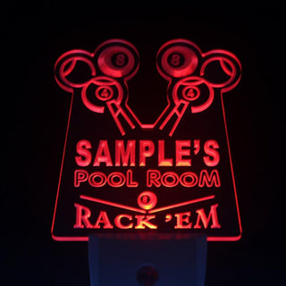 ADVPRO Name Personalized Custom Pool Room Rack 'em Bar Beer Day/ Night Sensor LED Sign wspy-tm - Red