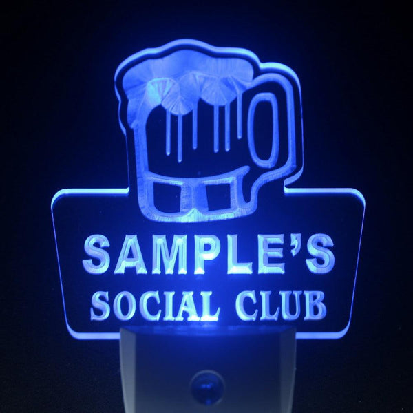 ADVPRO Name Personalized Custom Social Club Home Bar Beer Day/ Night Sensor LED Sign wspz-tm - Blue